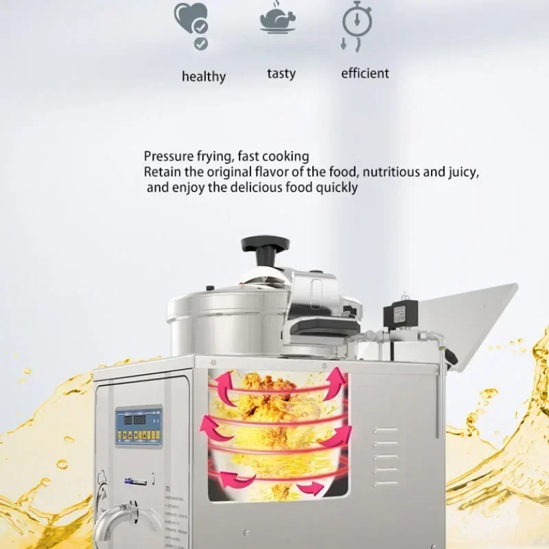 

Настольная электрическая фритюрница 220 В, электрическая фритюрница высокого давления 22 л, 3500 Вт, электрическая фритюрница для курицы, бедра, бургер, магазин, фритюрница с контролем температуры