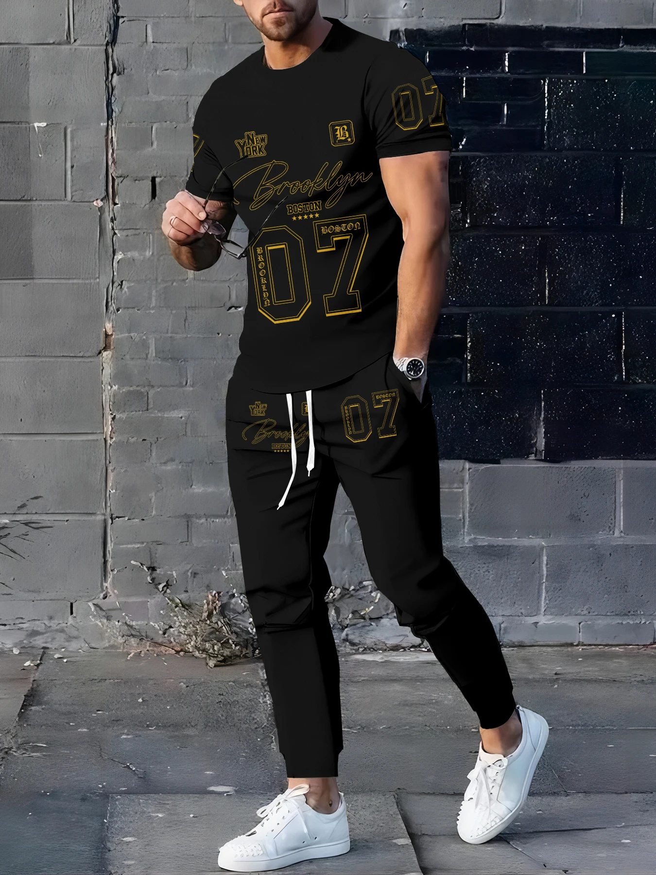 

2026 Summer Men's Suit with Digital Print Breathable Lightweight Casual Sporty Outdoor Men's Clothing