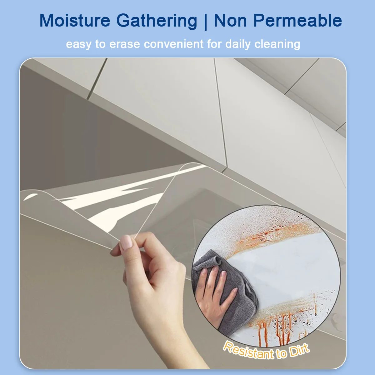 Transparent Pvc Kitchen Countertop Protective Film Heat-Resistant Self-Adhesive Oil Proof Home/Cabinet Wall Protective Sticker