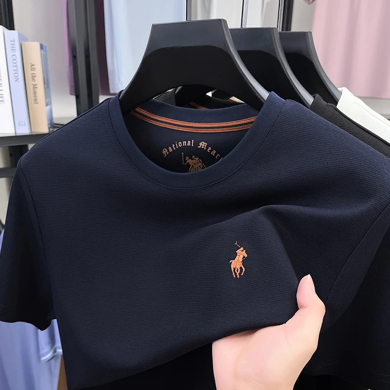 

2025 New Summer Paul Short Sleeved T-shirt Men's Round Neck Half Sleeved T-shirt Summer Top