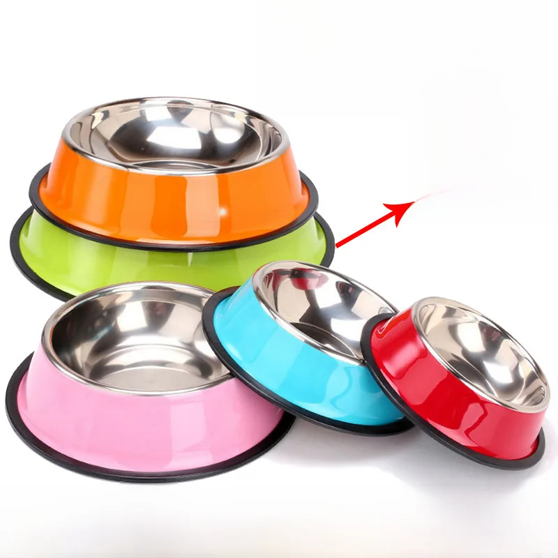 Pet Bowl Stainless Steel Dog Basin Food Single Rice Water  Supplies Delivery