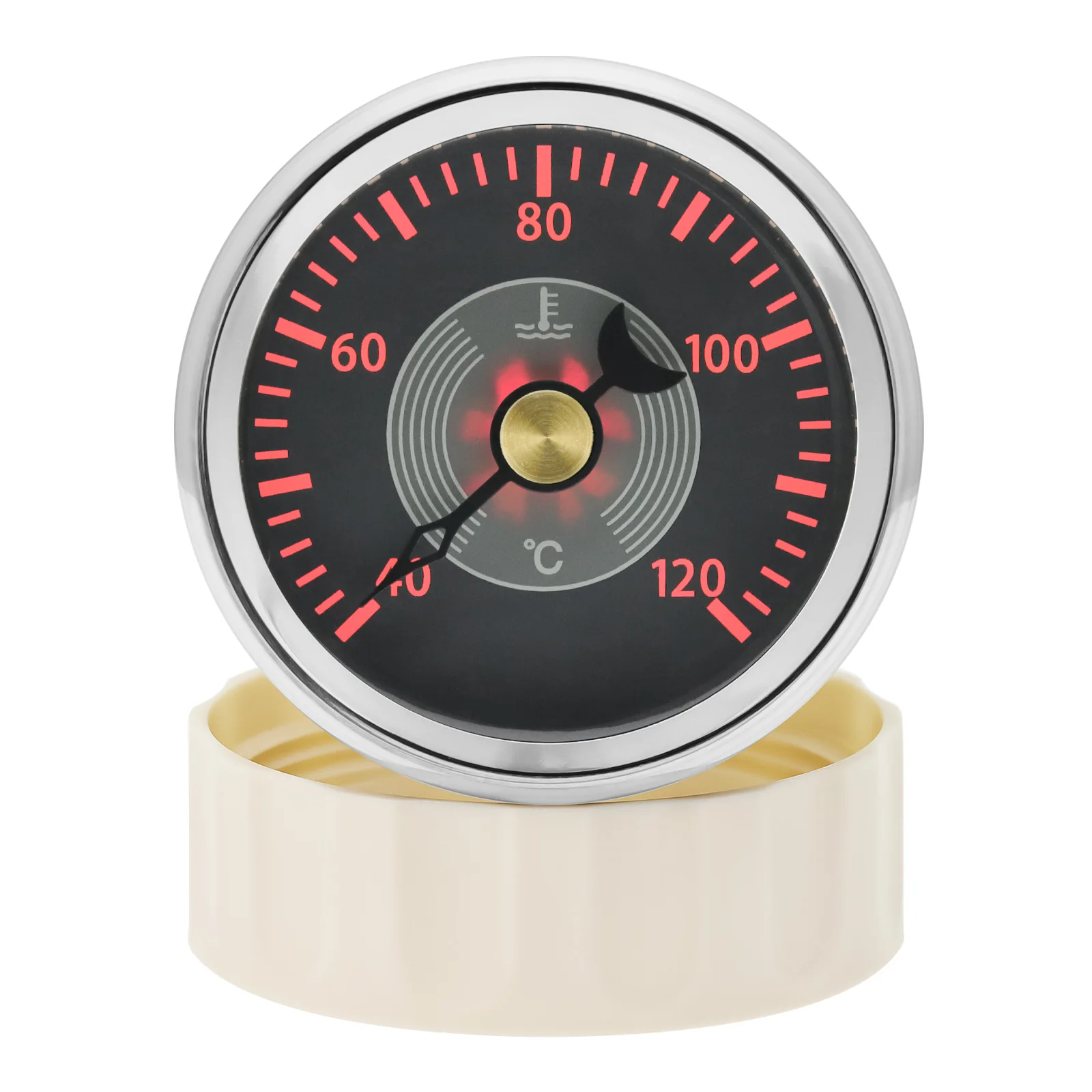 MAIMEIMI Retro 40~120℃ 52MM Water Temperature Gauge with Sensor 10mm RED Yellow Light Temp Meter Indicator for Marine Boat Car