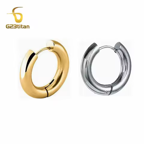 2pc G23 Titanium Hoop Earring 4mm Thick 10-16mm Round Circle Septum Ear Cartilage Helix Tragus Lobe Piercing Ring Punk Jewelry