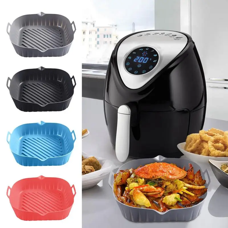 Air Fryer Pot Silicone Non-stick Grill Tray Reusable Replacement Of Flammable Parchment Liner Paper Food Safe Oven Baking frying