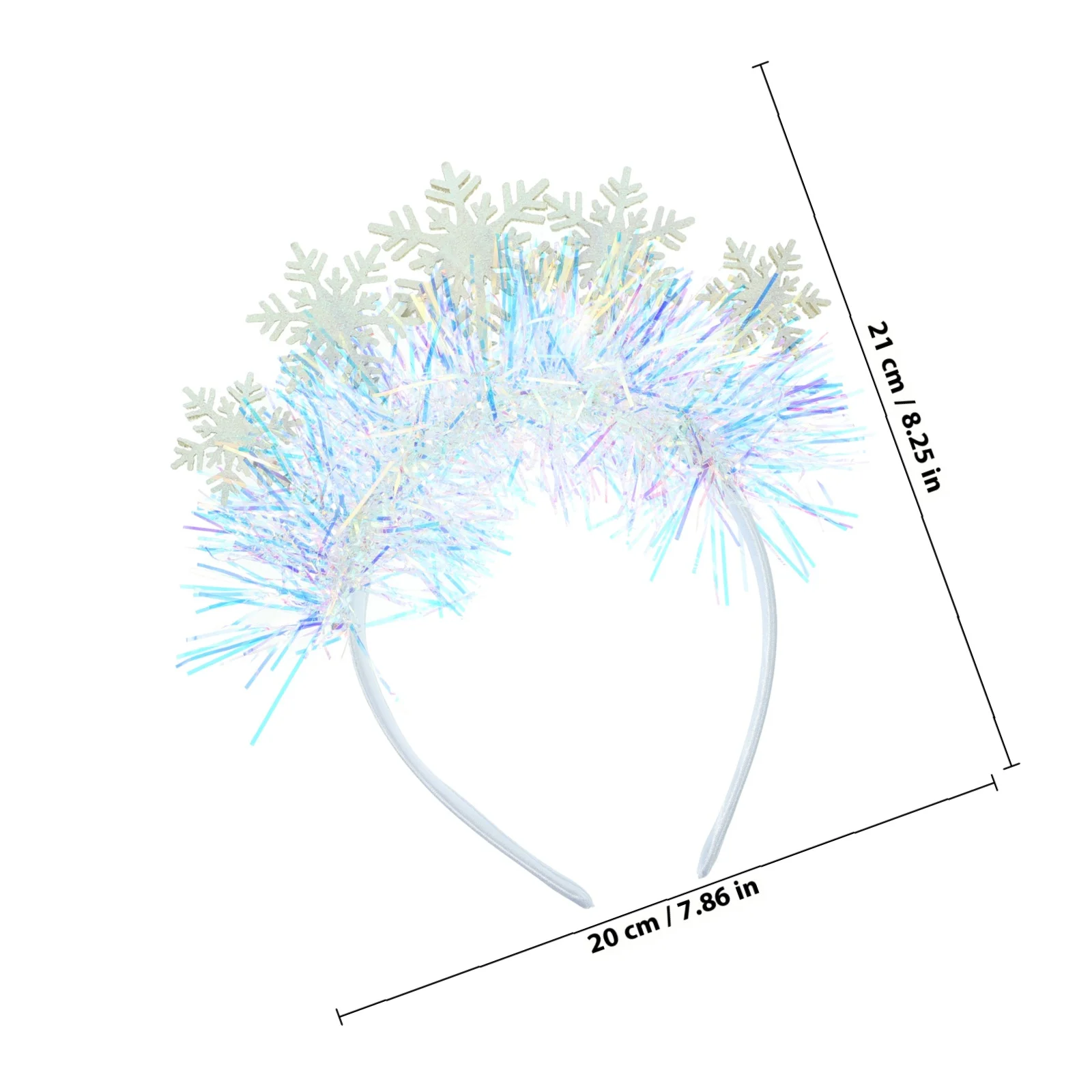 Opaska świąteczna z płatkiem śniegu, dekoracyjna, błyszcząca, lekka, akcesoria do włosów na przyjęcie bożonarodzeniowe, damska opaska świąteczna z płatkiem śniegu.