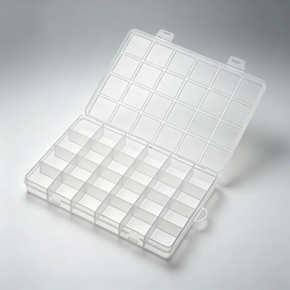 1 Pc Storage Box 19cm*13cm*2cm 24 Compartments Plastic Clear Box Suitable for Jewelry Bead Storage Container Craft Organizer