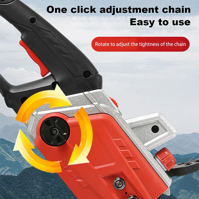 220V handheld AC Household Brushless Electric Chain Saw 12Inch Electric Chain Saw Garden Woodworking Pruning Power Tool