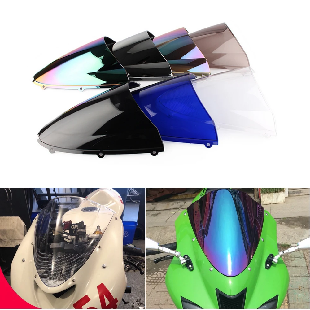 Motorfiets Scherm Dubbele Bubble Windscherm Deflector Beschermer Voorruit Voor Kawasaki Ninja ZX-6R Zx6r 636 600 2005-2007 2008