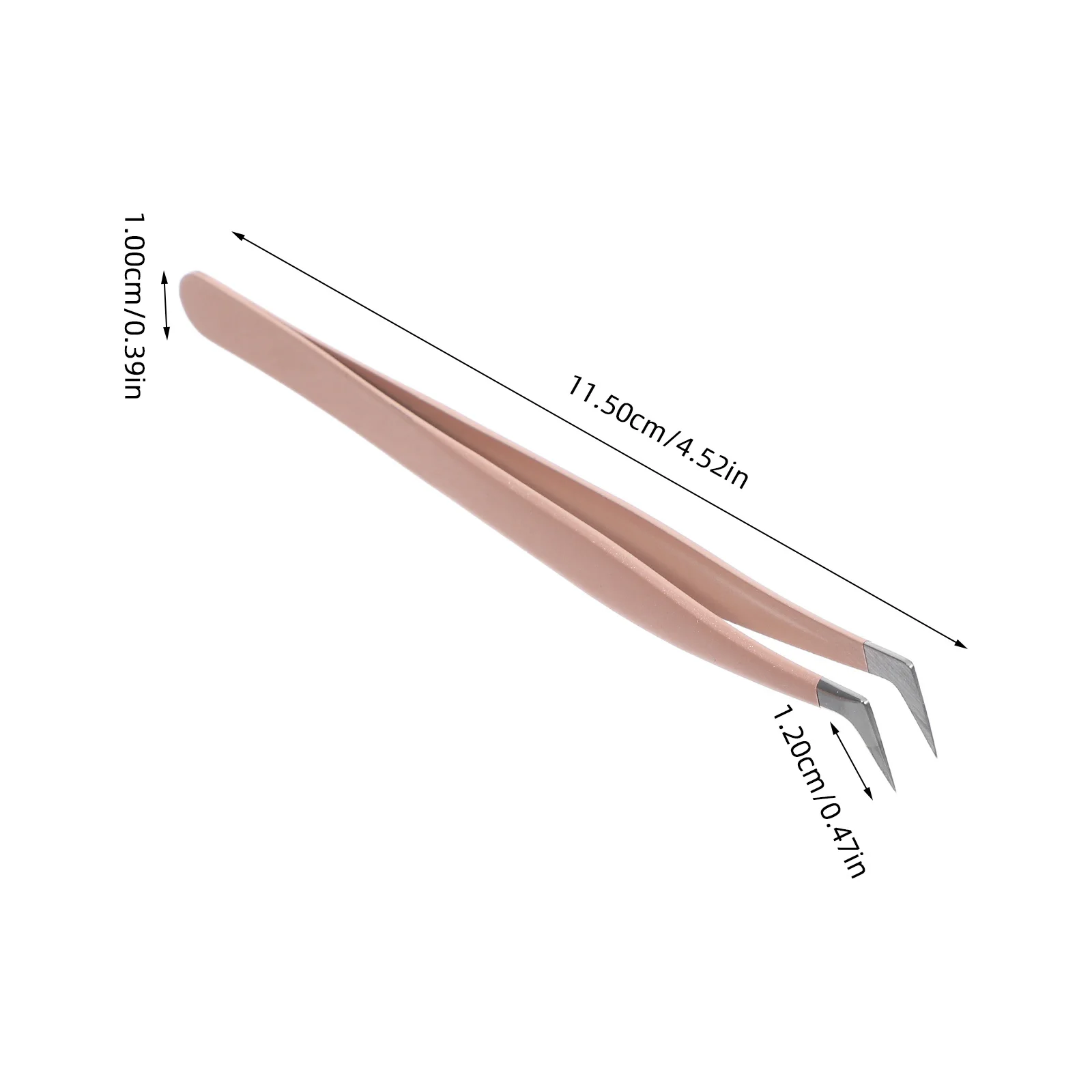 2 pçs pinças de cílios de beleza rosa precisão ponta curvada de aço inoxidável ferramenta de enxertia de alta precisão para extensão de cílios faciais