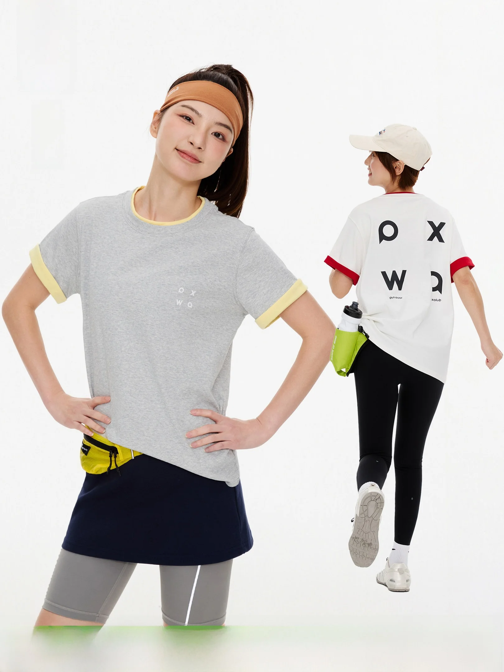 

Owox Color Blo Logo round Ne ort Sve T-irt Loose Casual f Sve Summer New Arrival Cotton Blend Elastic Fiber