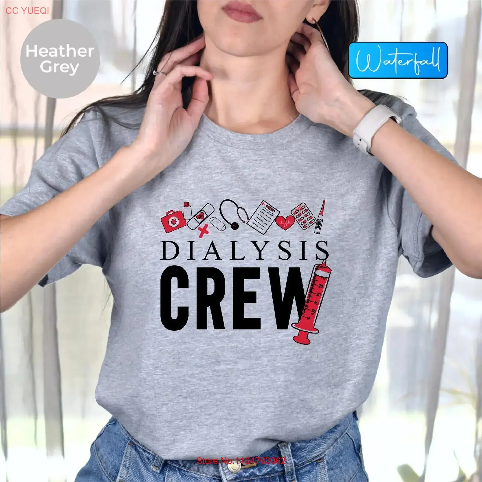 Dialysis Crew T Shirt Nephrology Vibe Nurse Technician Squad Tech Department vintage Washed Casual designer clothes homme