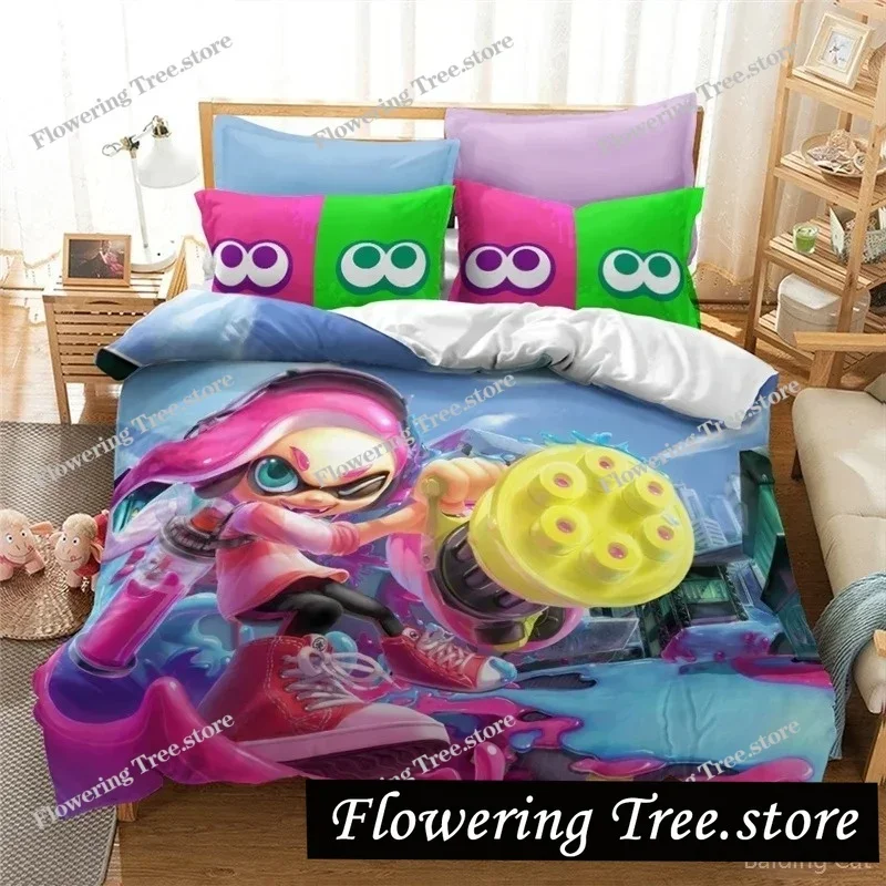 

Splatoon Games 3d Duvet Cover Set Pillowcase Printed Cartoon Bedding Set Comforter Cover Sets Twin Full Queen King bedroom decor