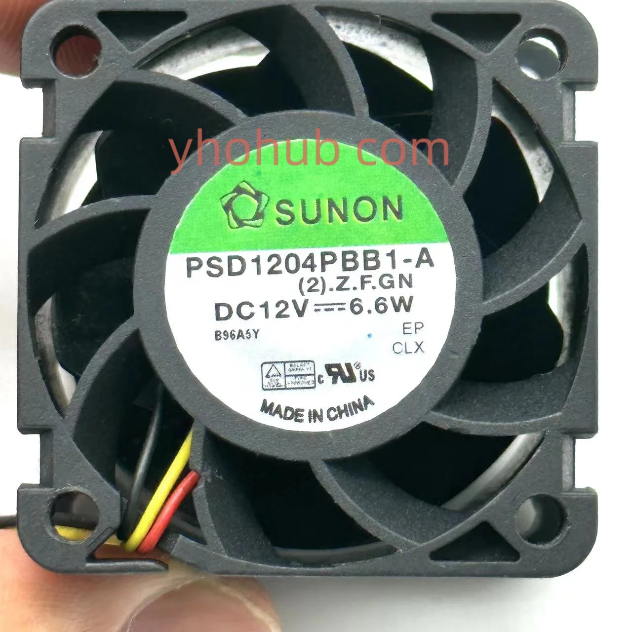 SUNON PSD1204PBB1-A (2).Z.F.GN DC 12V 6.6W 40x40x25 มม.3 สาย Server พัดลมระบายความร้อน