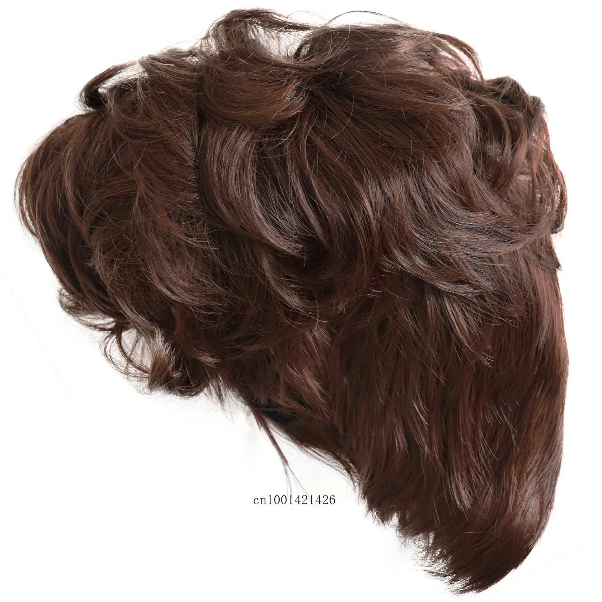 Synthetic Hair Brown Short Curly Wigs for Men Natural Hairstyles Costume Halloween Wig Male Cosplay Carnival Party Daddy Wigs