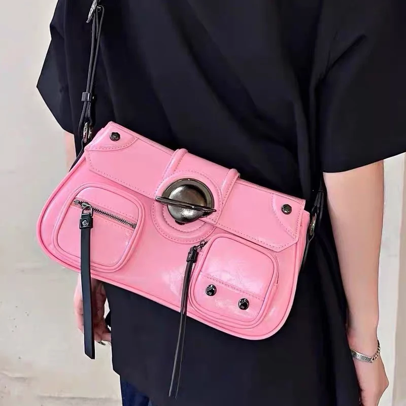 Y2K Bag Sweet Cool Motorcycle Luxury Designer Handbags For Women 2023 New Fashion High Quality Crossbody Shoulder Bags Purse