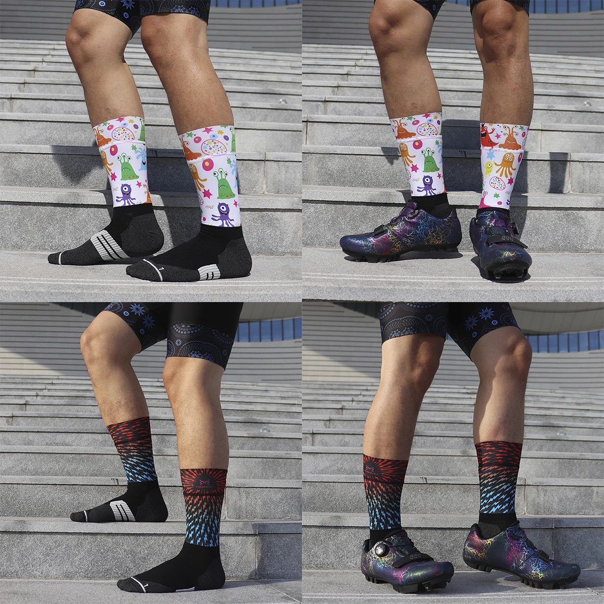 Calcetines deportivos antideslizantes para hombre y mujer, medias profesionales de compresión para ciclismo de carreras