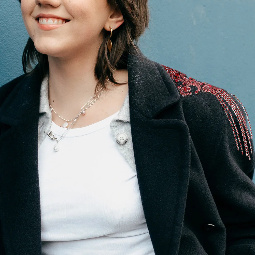 

2Pcs Rhinestone Tassel Epaulettes Accentuate Shoulder Lines for Diverse Fashion Needs Rhinestone Tassel Fringe Trim