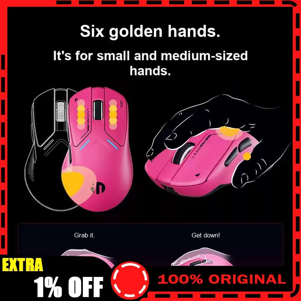 Inphic IN7/IN7 Pro Mouse Tri Mode Wireless Bluetooth 60g Lightweight Long Battery Life RGB 30000 DPI Gaming Mice PC Accessory