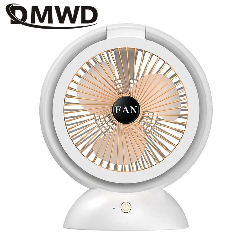 

DMWD Household Electric Fan Air Circulation Conditioner Desktop Cooling Machine Office Cooler Night Light 4Gear Rechargeable