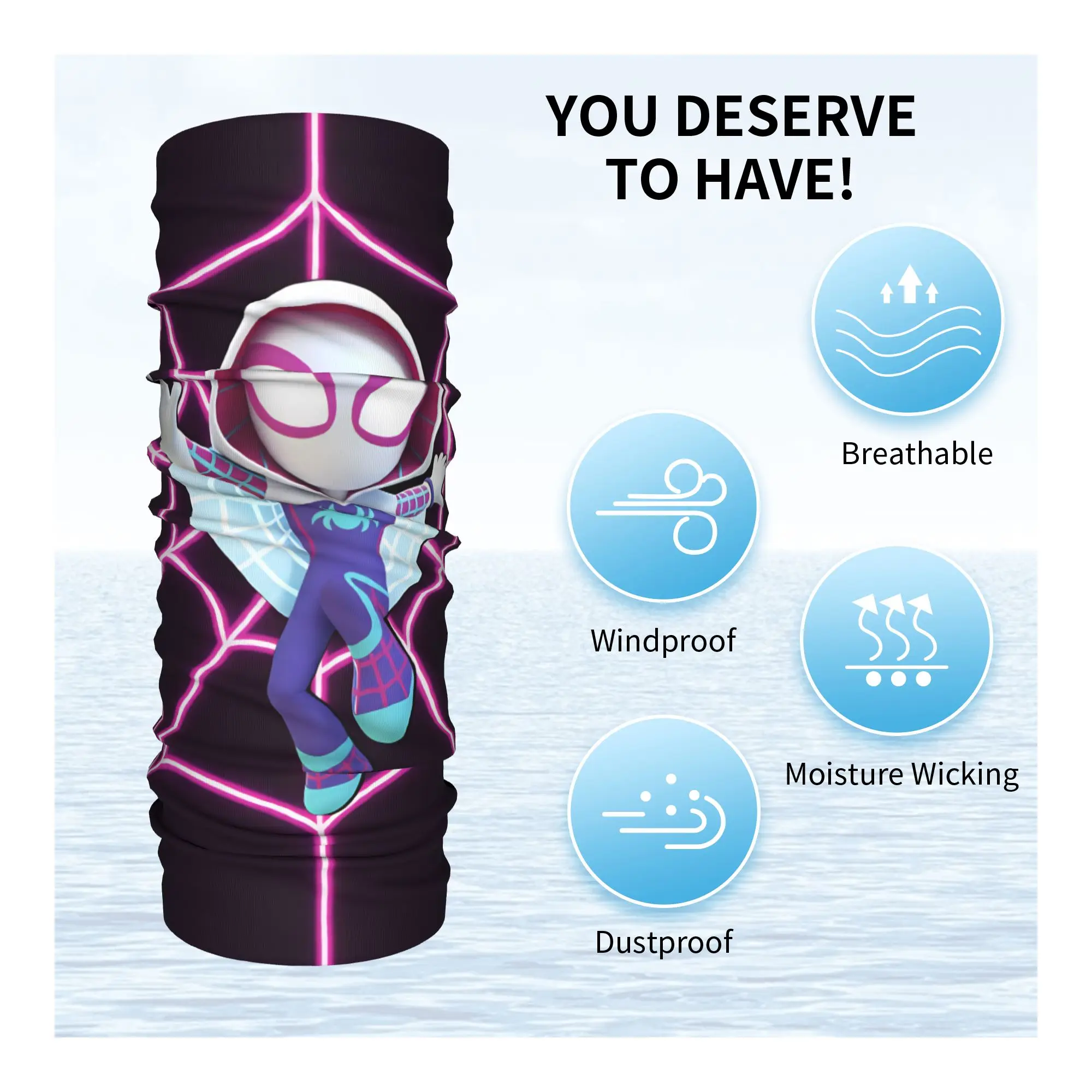 Outdoor Sports Balaclava  Spider Ghost Gwens Cycling Mask Soft Motorcycle Mask Fashion Punk Fishing Windproof Scarf Bandana view 6