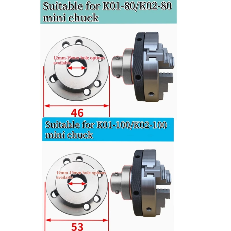 Imagem -04 - Flange de Chuck para Conexão Chuck Apertado à Mão em Miniatura Eixo do Motor K0180 K0290 K01100 K02-100