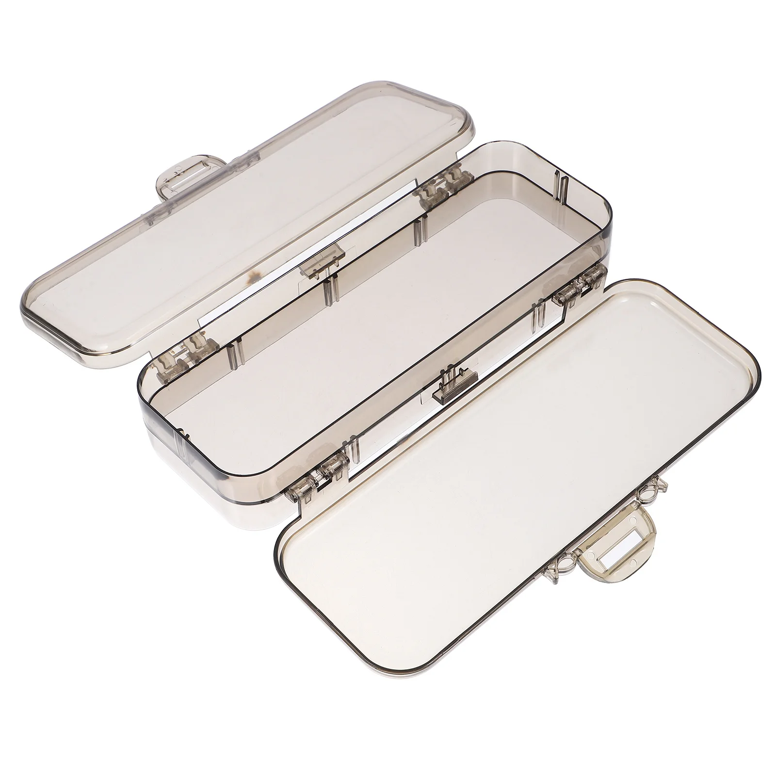 Clear Pencil Organizer Lightweight Multi-Use Storage Box Simple Design Easy Open Close Cosmetics Keys Jewelry Clear Pencil Case