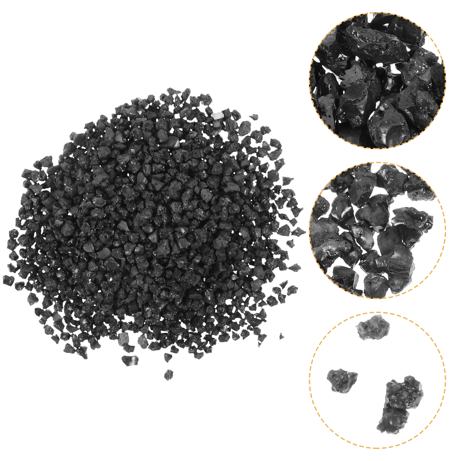 

50g 2mm Tourmaline Crystal Stone for Jewelry Decoration Textiles Coatings Daily Use Electronic (Black)