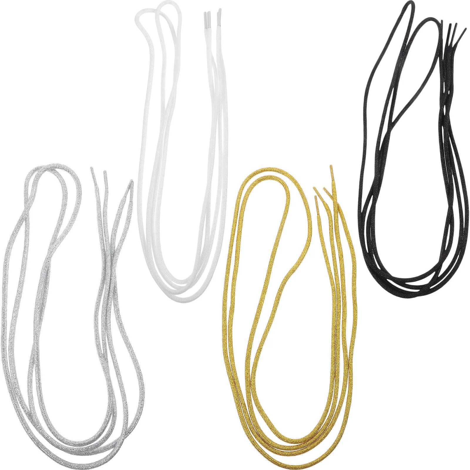 

4Pairs Metal Shoelaces Easy to Use Long Lasting Thick Rope Design for Various Shoe Styles Accessories Shoe Laces for Boots