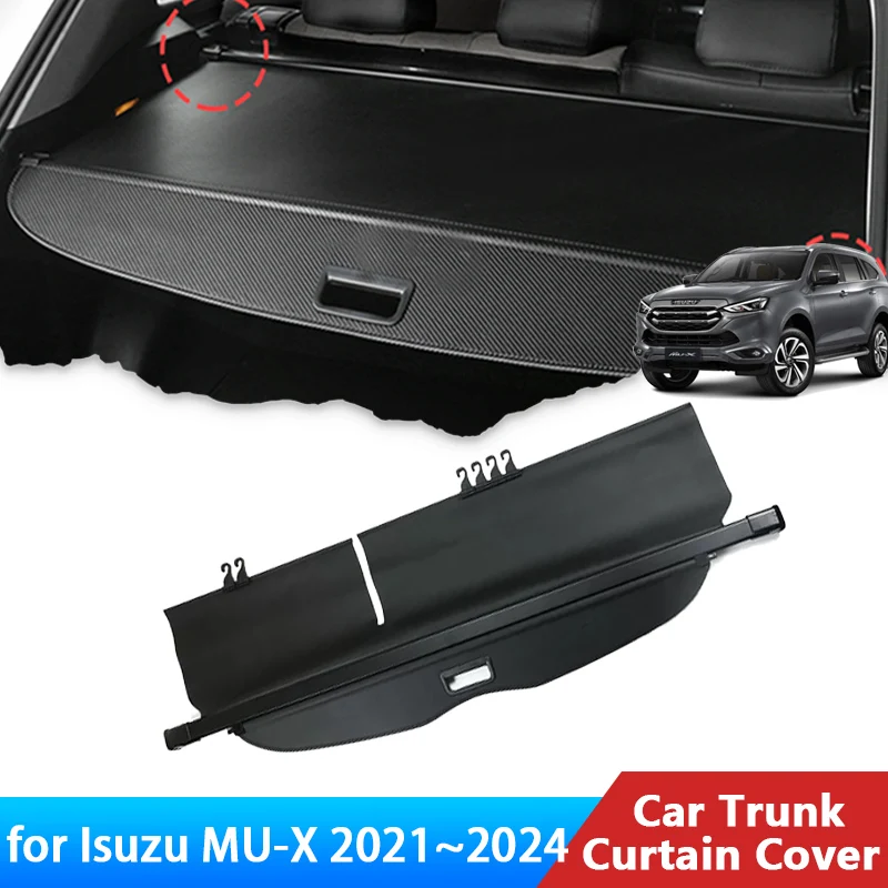 For Isuzu MU-X MUX MU X 2021~2024 2023 2022 Accessories Trunk Cargo Cover Mat Rear Shield Curtain Retractable Anti-peeping Parts