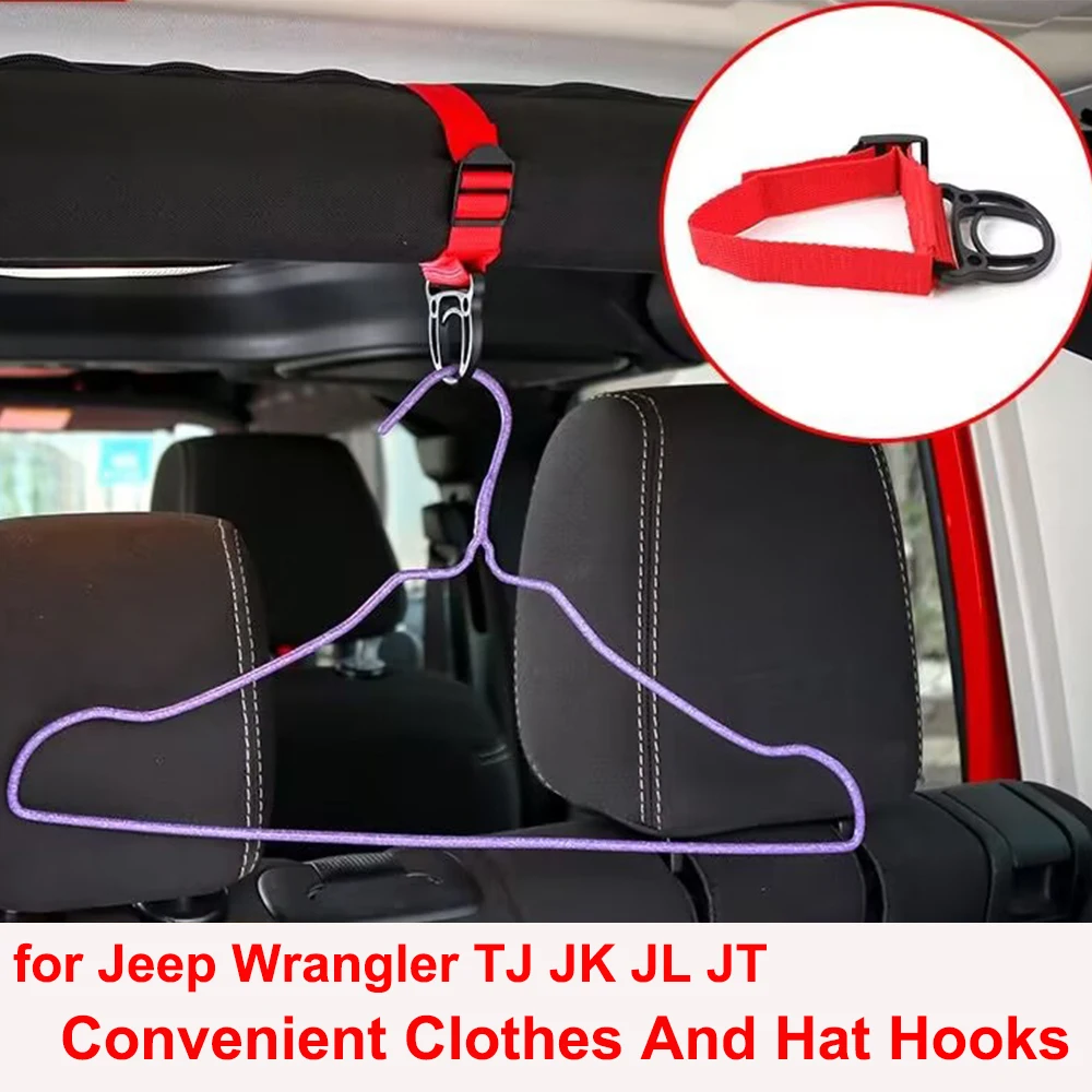 Car Coat Hook Hanger Roll Bar Multifunctional Clothes Hat Hook for Jeep Wrangler TJ JK JL JT 1997-2026 Car Interior Accessories view 3