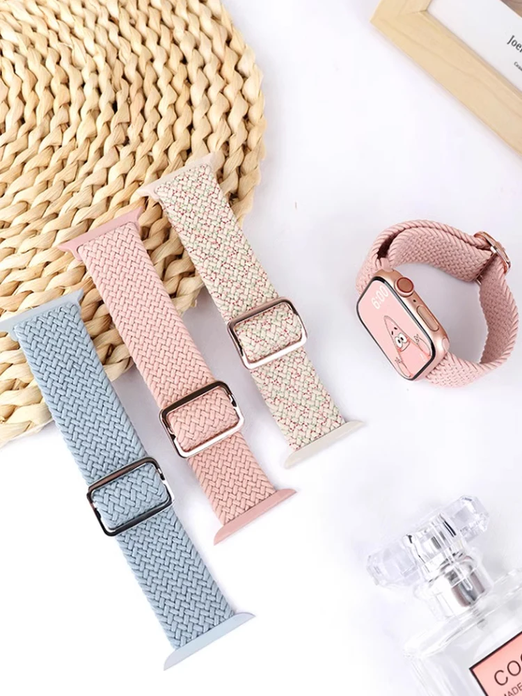 Pleciona pętla Solo do Apple watch 45mm 44mm 40mm 49mm 38 41mm elastyczna bransoletka correa seria 8 9 5 4 3 SE 6 7 Ultra 2 pasek