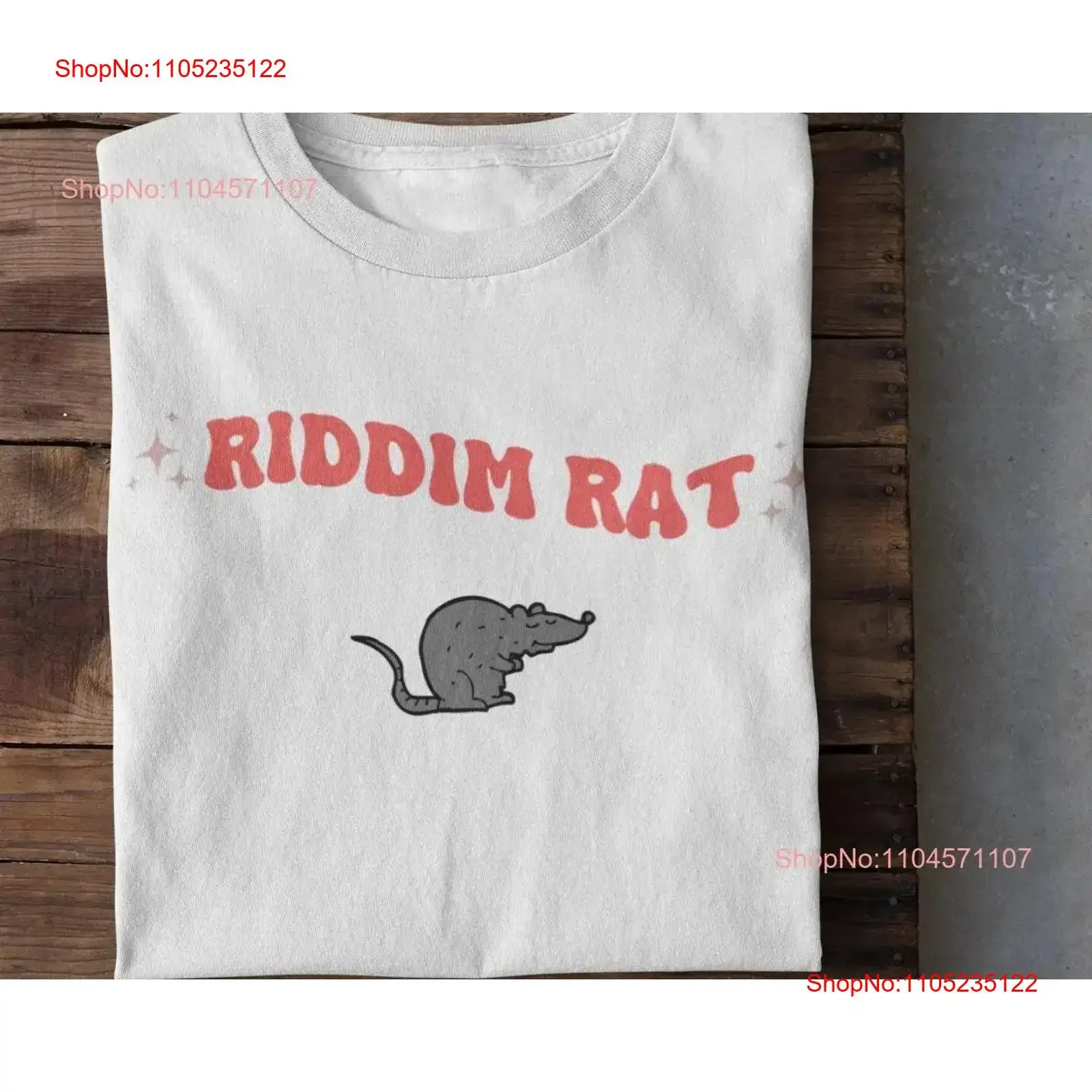 

Riddim rat T Shirt edm merch rave feral vintage Washed Casual Breathable Slightly Soft Top For Everyday Wear homme