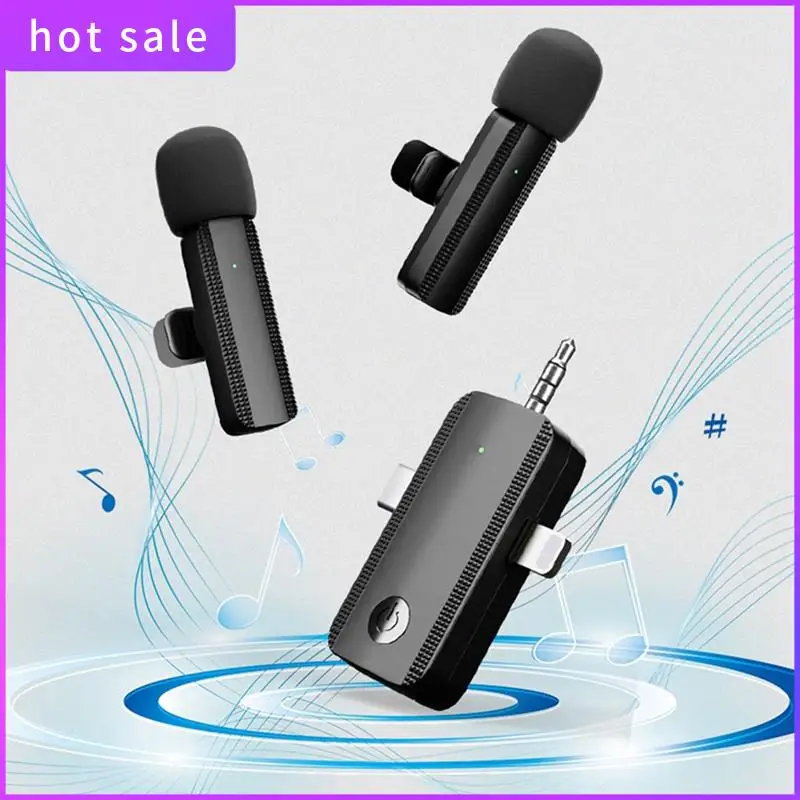 Микрофон для прямой трансляции мобильного телефона ELEC-3-в-1, беспроводной микрофон с зажимом, подходит для записи и короткого видео