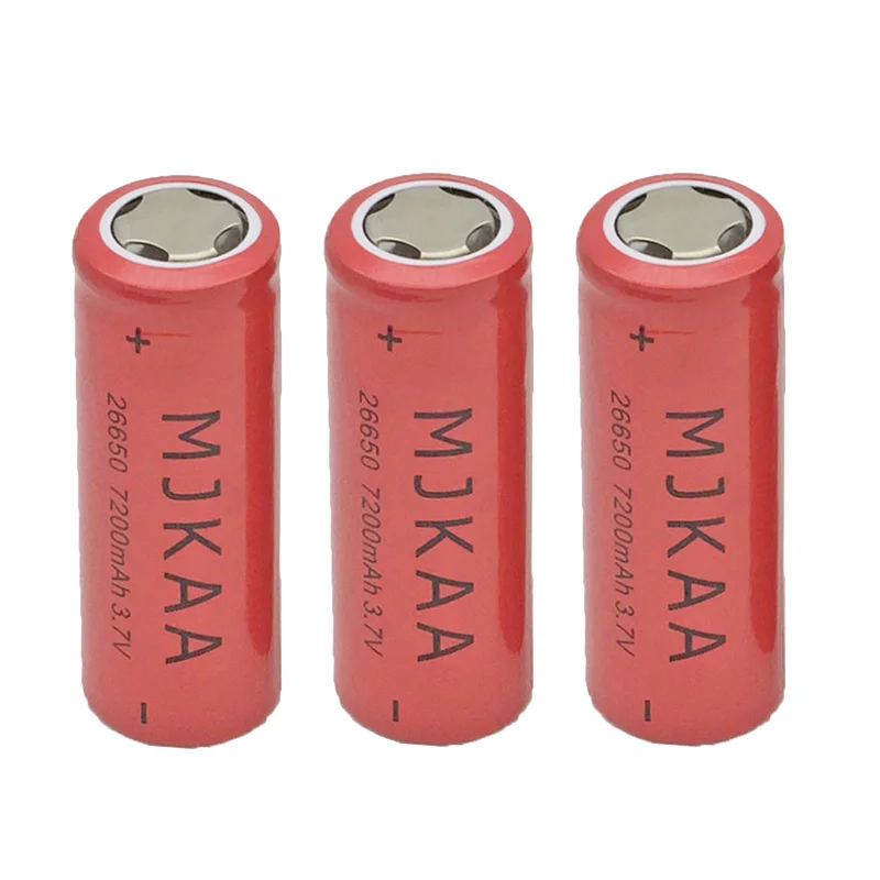 

4PCs High Capacity 26650 7200mAh 3.7v High Current 50 A Rechargeable Battery Batteries Rechargeable for Smart Home