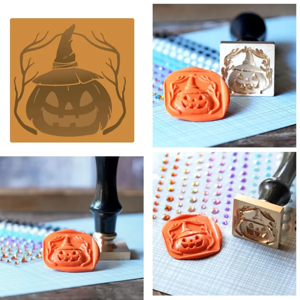 Jack-O-Lantern - Wax Stamper Hot Foil 2024 August Scrapbook Diary Decoration Embossing Diy Greeting Card Handmade