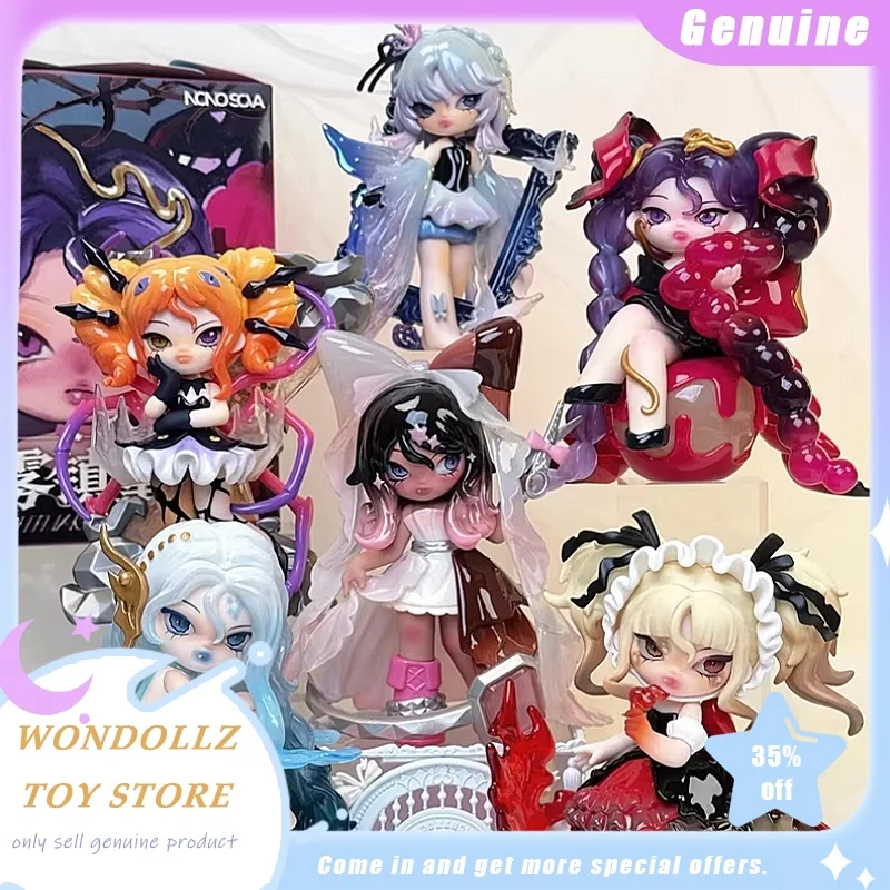 

Подлинная серия Nono Sova Nightmare Luliaby, слепая коробка, милая аниме-фигурка Kawaii, крутая фигурка девушки, коллекция, модель, орнамент, подарок