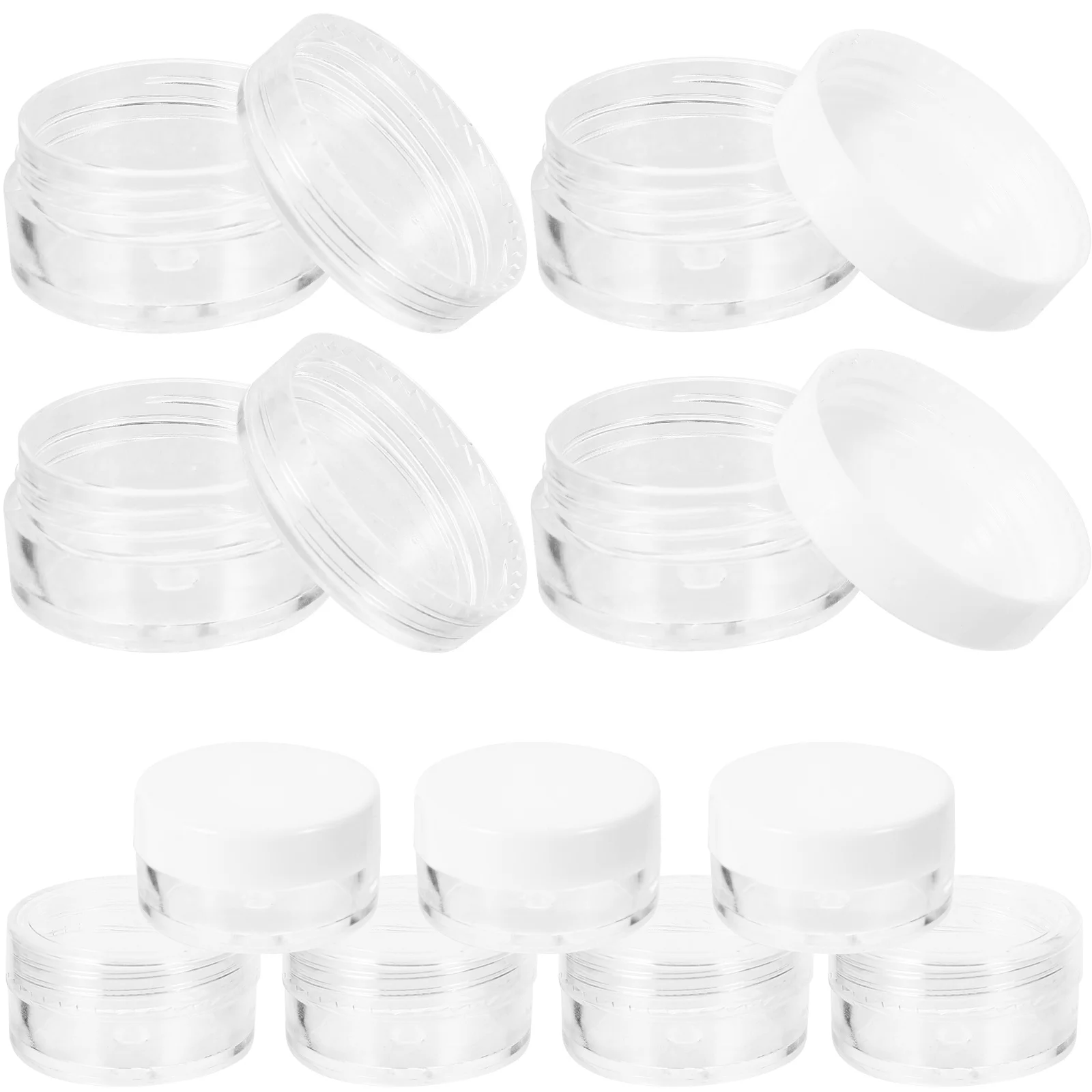 

50 Pcs Bottled Travel Cream Jars Cosmetics Containers Size for Creams Facial Mask Plastic