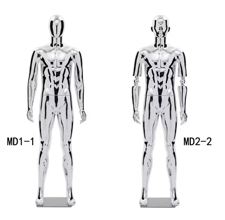 Fashion Silver Color Mannequin Men Model Electroplated Customized For Display