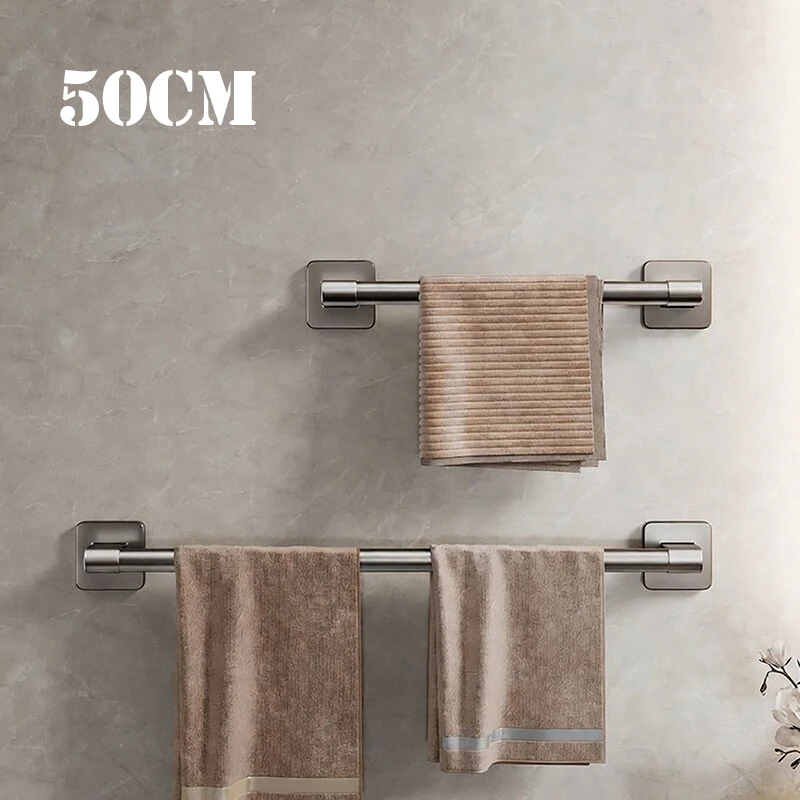 

Bathroom Towel Rack Wall-Mounted Shelf Single Bar Towel Holder Strong Load Capacity for Towels Organizer Bathroom Accessories