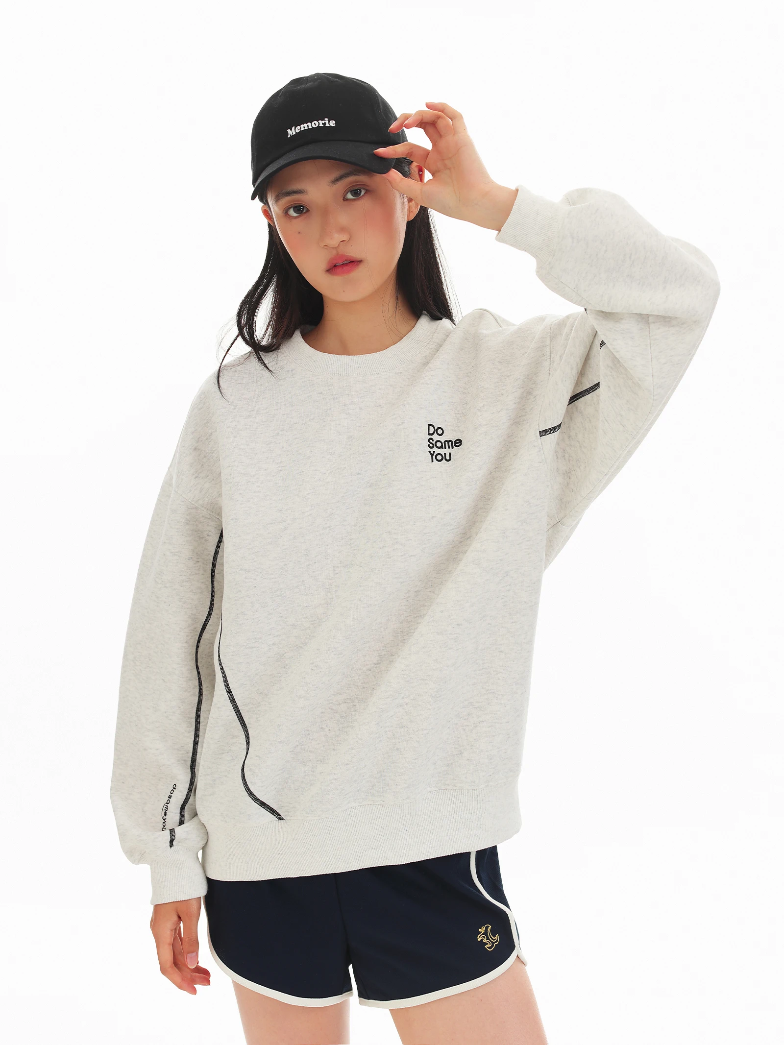 

Свитшот DESSUU с круглым вырезом, новинка, женский, свободный крой, длинный рукав, из смесовой ткани (хлопок/полиэстер), повседневный стиль