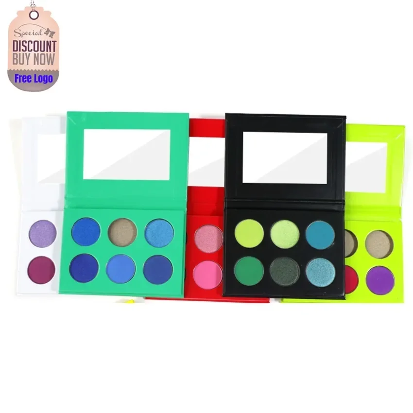 

6 Colors DIY Round Square Pigment Powder Eyeshadow Palette Private Label Waterproof Matte Eye Shadow Pallete Makeup Custom Logo