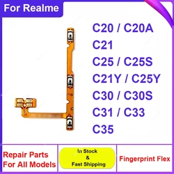 Боковые кнопки питания для Realme C20 C21 C21Y C25Y C25 C25S C30 C31 C33 C35 кнопки включения/выключения гибкий кабель Запчасти