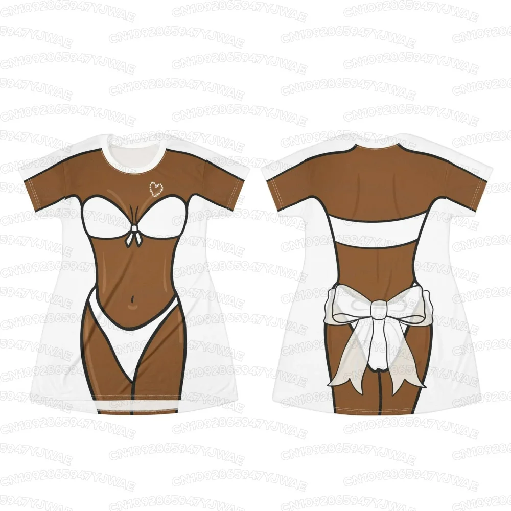 2026 Sommer Damen-Schlafkleid Lustiges 3D-Leopardenmuster Bikini-Schlafshirt Strand-Überwurf Urlaub Kurzarm-Kleid Strandgeschenk – Detail 4