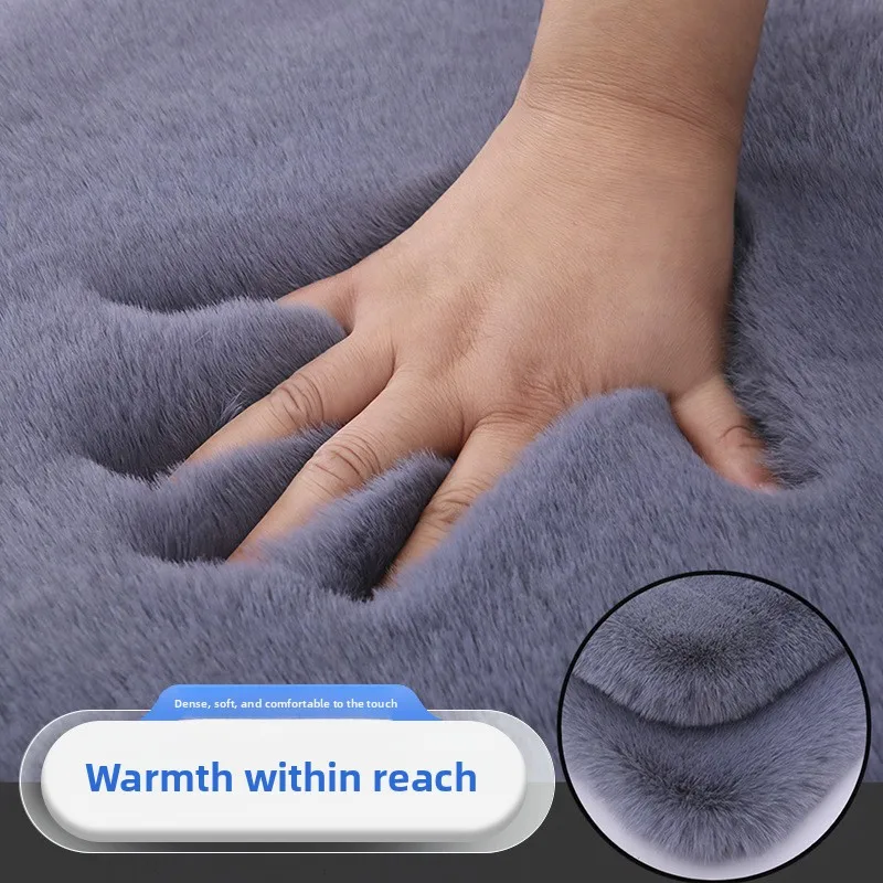 NEW Car Seat Cushion Winter Plush Imitation Rabbit Fur Warm Single Seat Square Cushion Free Bundle Warm Seat Cover