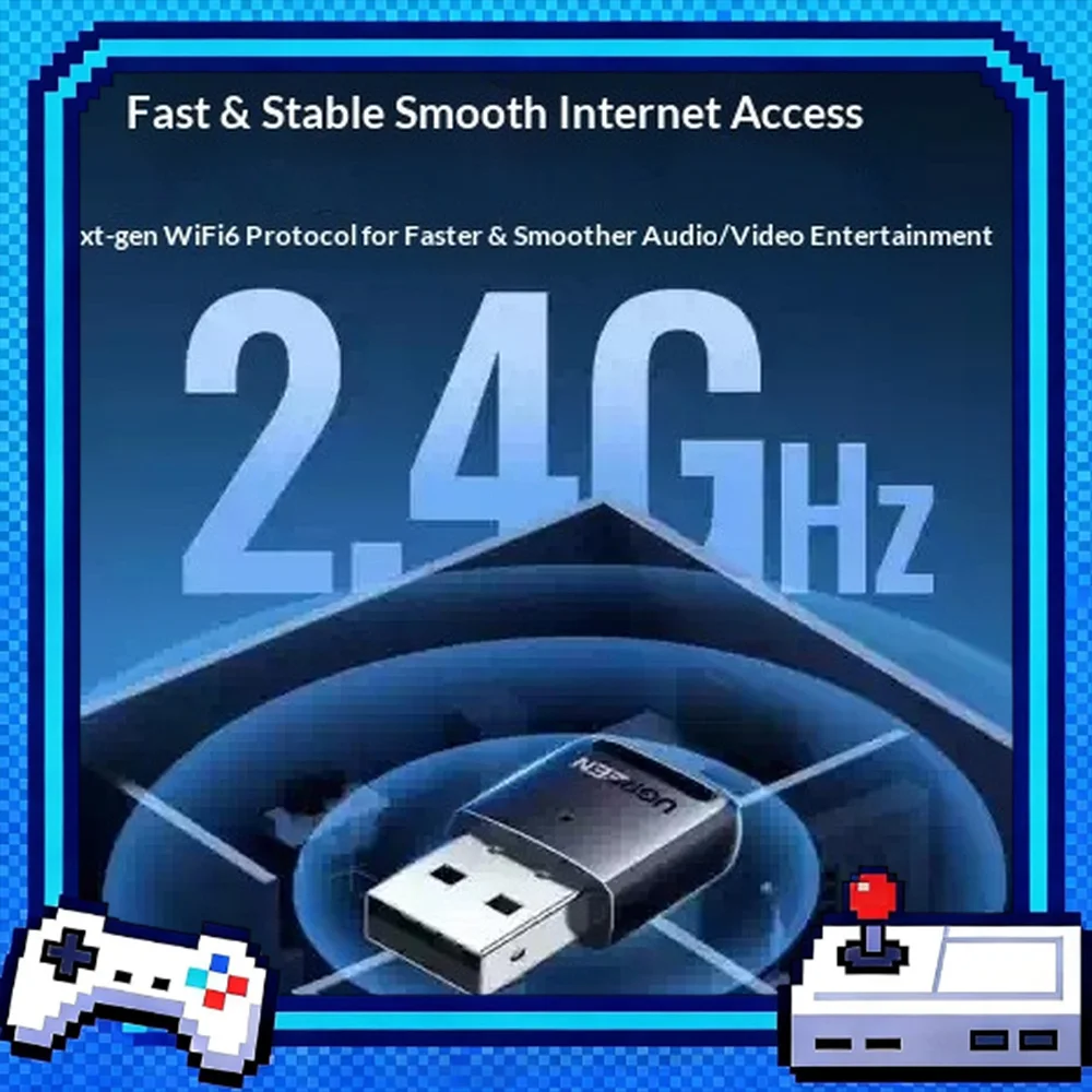 UGREEN CM760 AX300 WiFi 6 USB Wireless Network Adapter 300Mbps 2.4GHz for Windows 10 11 Linux PC Laptop