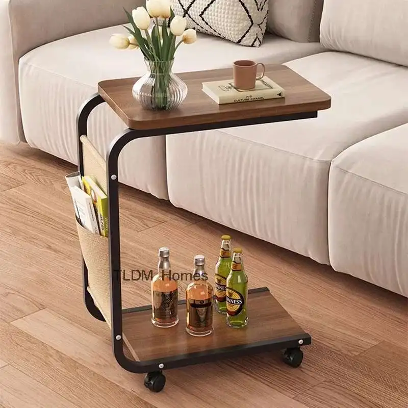 

Wood Dining Living Room Coffee Table Small Square Side Designer Coffee Tables Mobile Multifunctional Muebles Modern Furniture