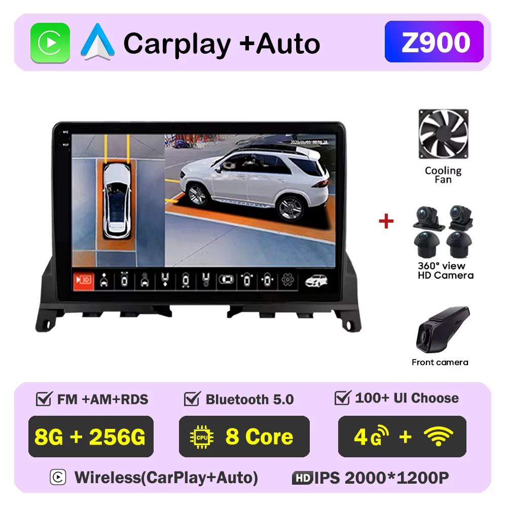Autoradio Voor Mercedes-Benz C-Klasse W204 S204 2007-2010 Android Auto Speler Wireles Carplay 8core autoradio Multimedia Stereo