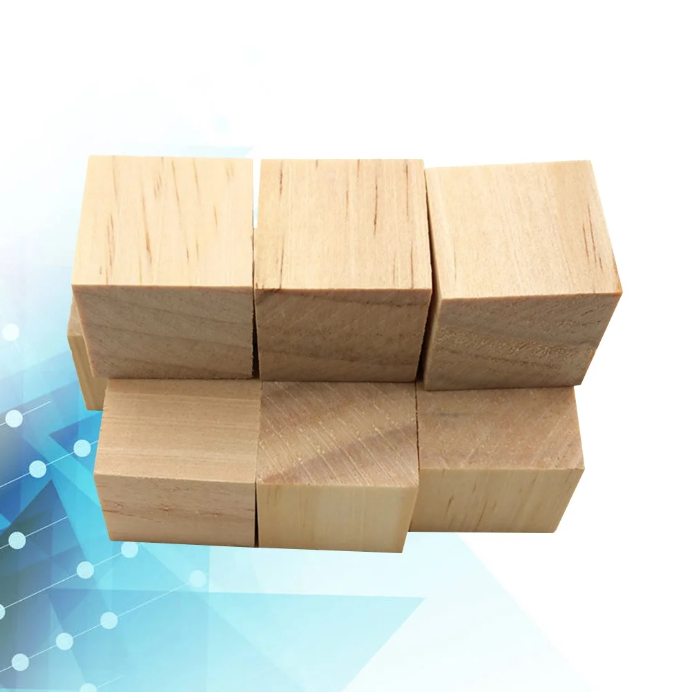 

10pcs 30Mm Pine Wood Blocks Craft Pieces For Diy Art Projects Rustic Wedding Decor Kids Classroom Handicrafts