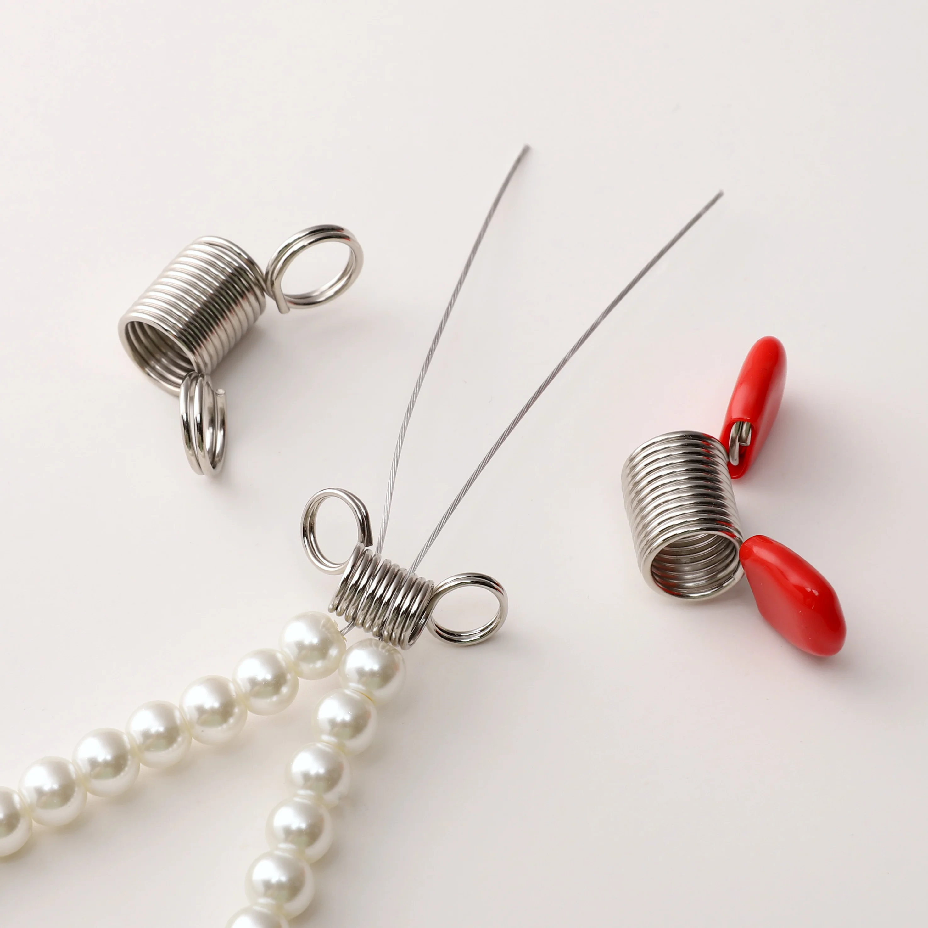 1 Pcs Beads Stopper Spring Clamps Creative Bead Wire End Jewelry Making Tool, DIY Bracelet Necklace Tool Accessory for Handmade