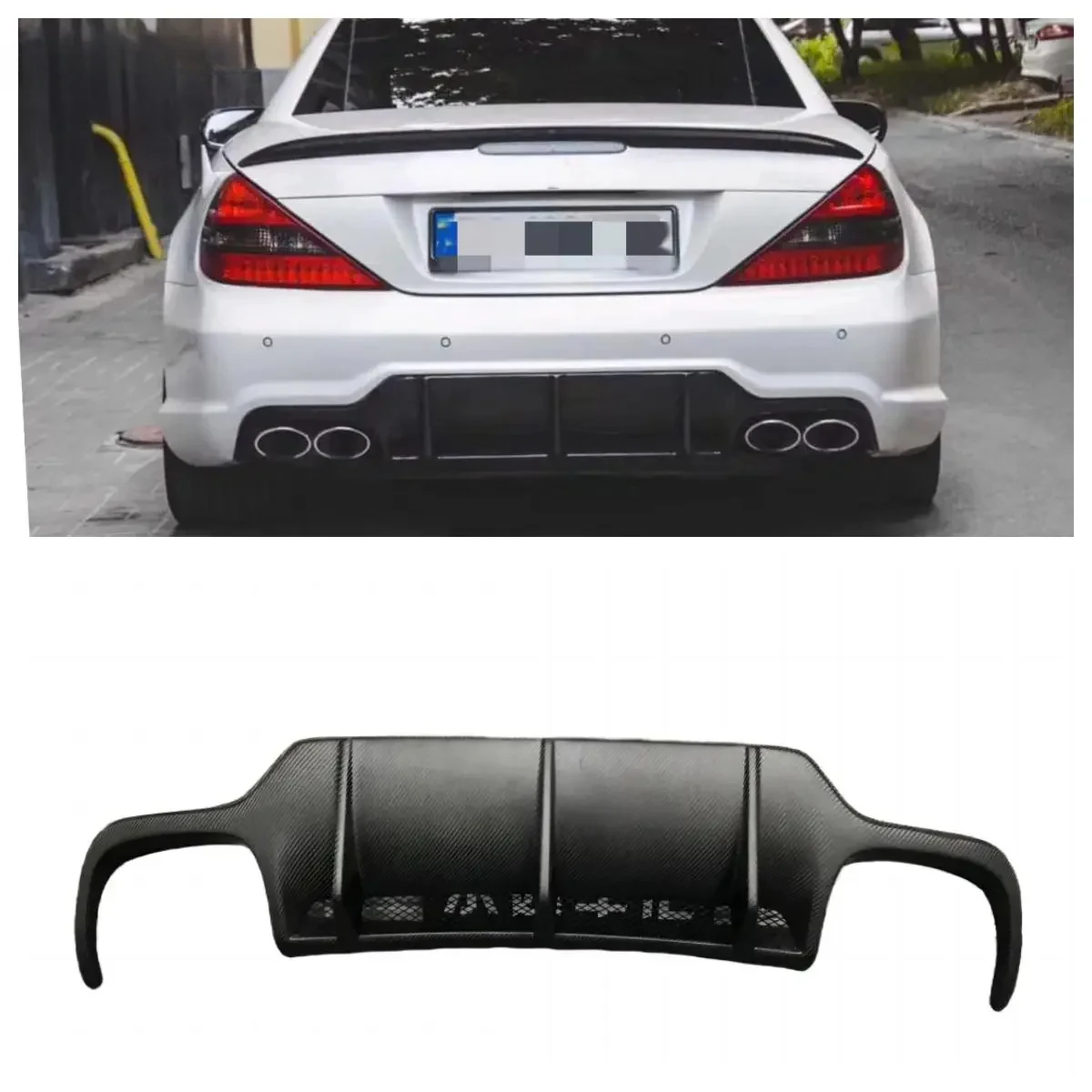 Hot selling car rear diffuser suitable for Mercedes Benz SL63 carbon fiber diffuser